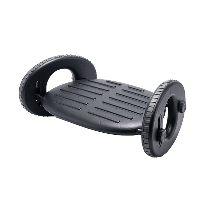 Ergonomic Foot Rest Under Desk Black Plastic with Textured Massage Surface