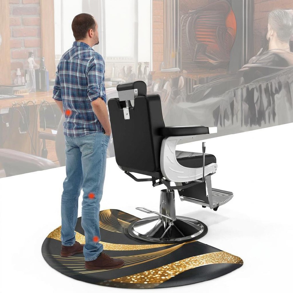 Barber Floor Mat with Round Base